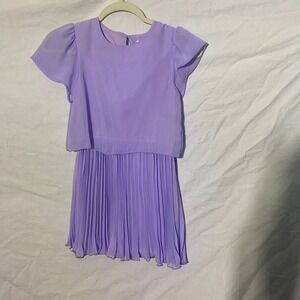 Melby Kids Lavender Purple Chiffon Pleated Dress Italian Design 62A7415 Size 8A